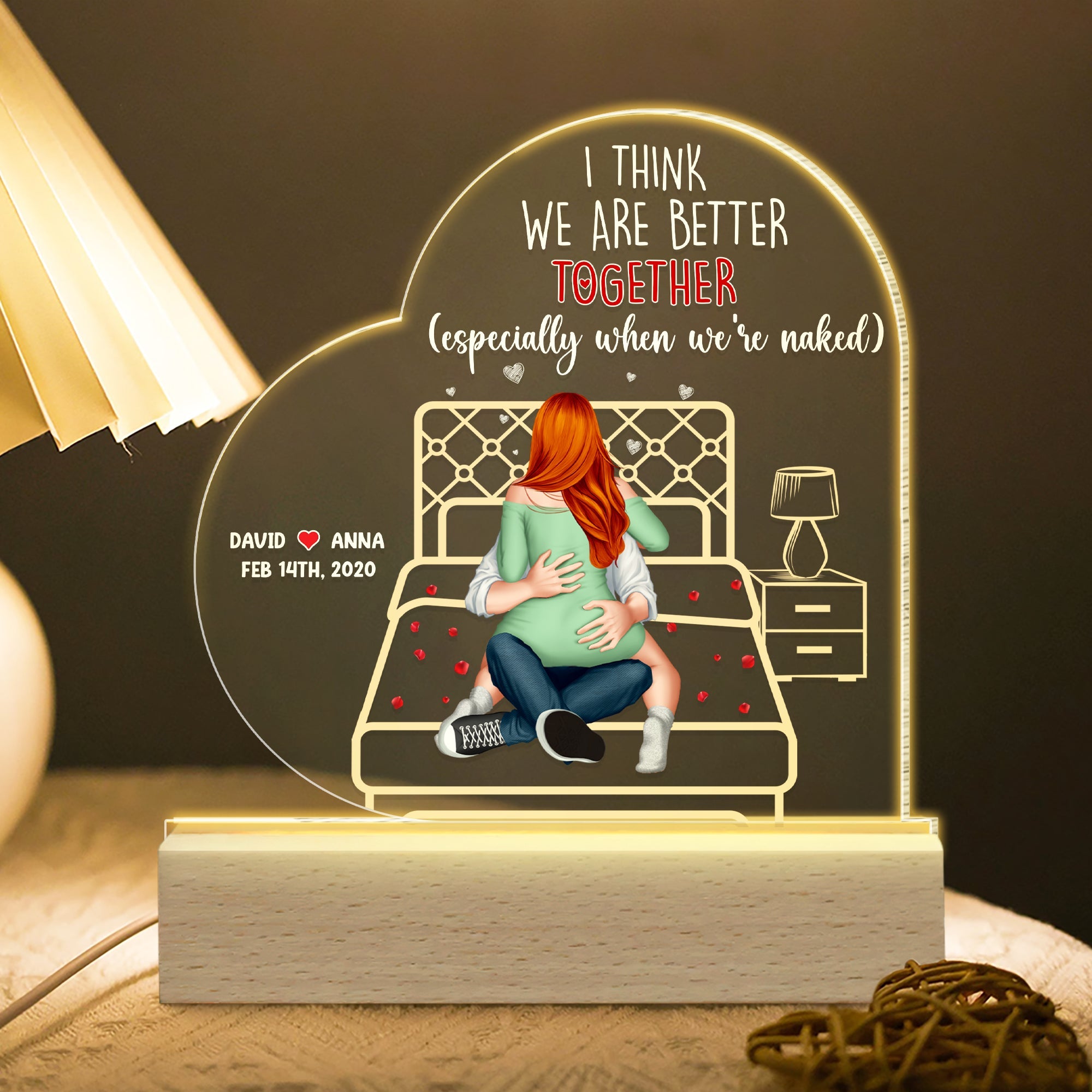 I Think We Are Better Together - Personalized LED Light for Couples Led Night Light PopCulturePrints
