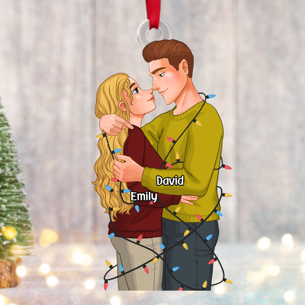 Personalized Couple Christmas Ornament | Custom Holiday Gifts | Valentine's Day Gifts Ornament PopCulturePrints