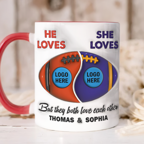 Custom American Football Coffee Mug for Couples | Perfect Valentine's Day Gifts Coffee Mug PopCulturePrints