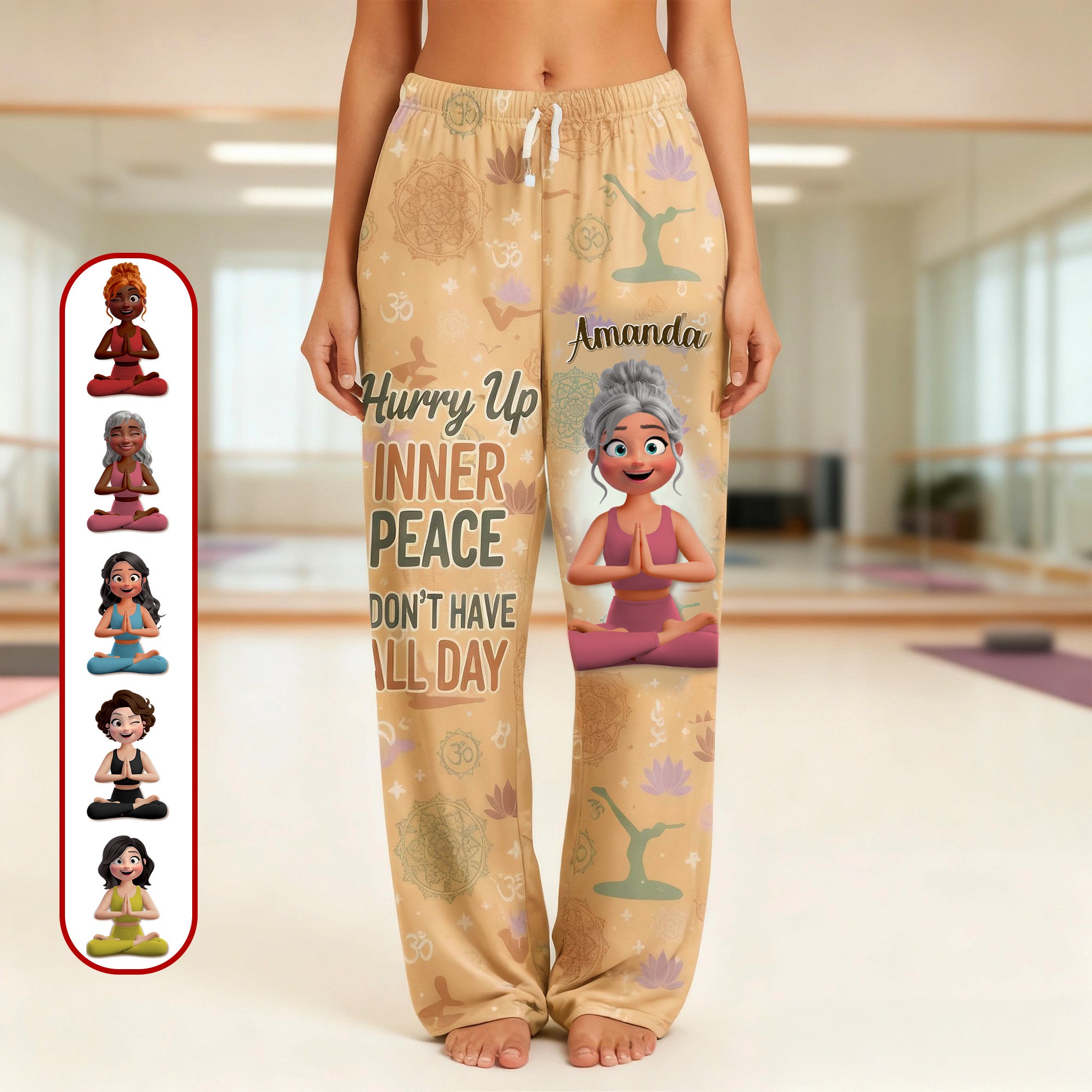 Embrace Your Zen - Customized Yoga Girl Pajama Pants for Yoga Lovers Pajama Pant PopCulturePrints