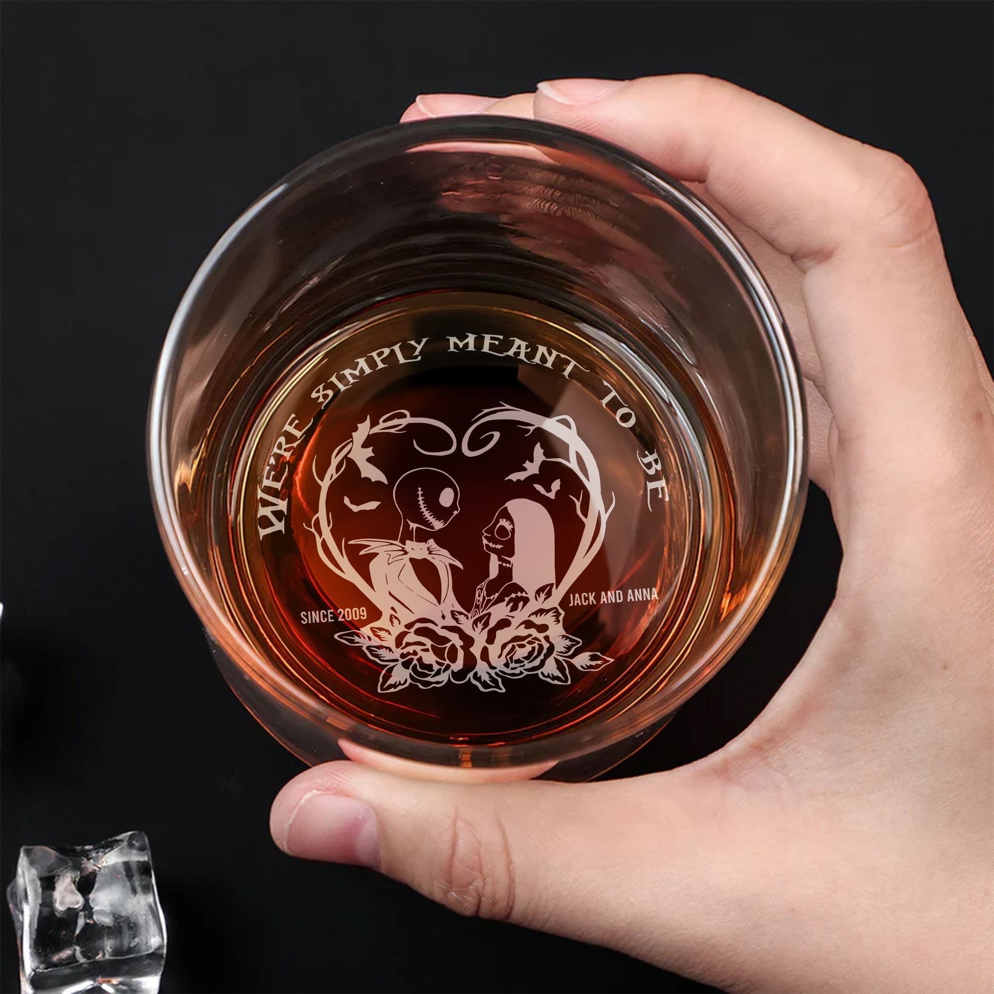 Personalized Engraved Whiskey Glass for Couples | Unique Valentine's Day Gifts Whiskey Glass PopCulturePrints