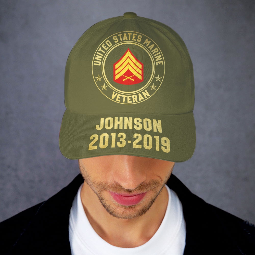 Personalized United States Marine Veteran Cap