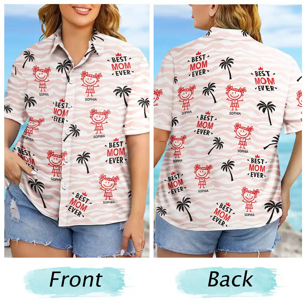 “Best Dad Ever” – Personalized Hawaiian Shirt - Perfect Gift for Dads and Grandpas Hawaiian Shirt PopCulturePrints