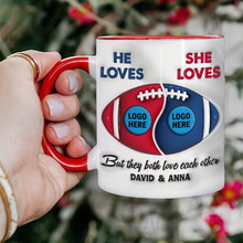 Load image into Gallery viewer, Custom American Football Couple Mug | Personalized Valentine&#39;s Day Gifts for Fans Coffee Mug PopCulturePrints
