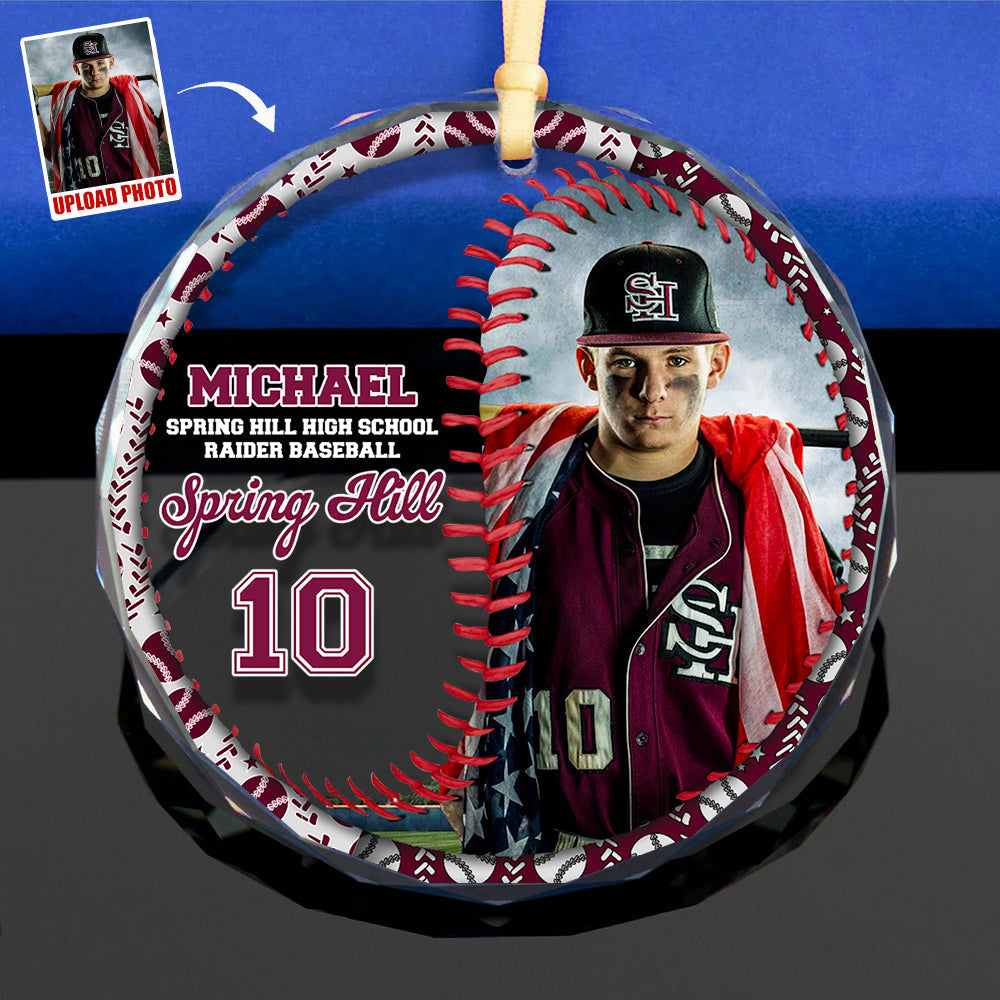 Personalized Baseball Photo Christmas Ornament - Custom Gift Ornament PopCulturePrints
