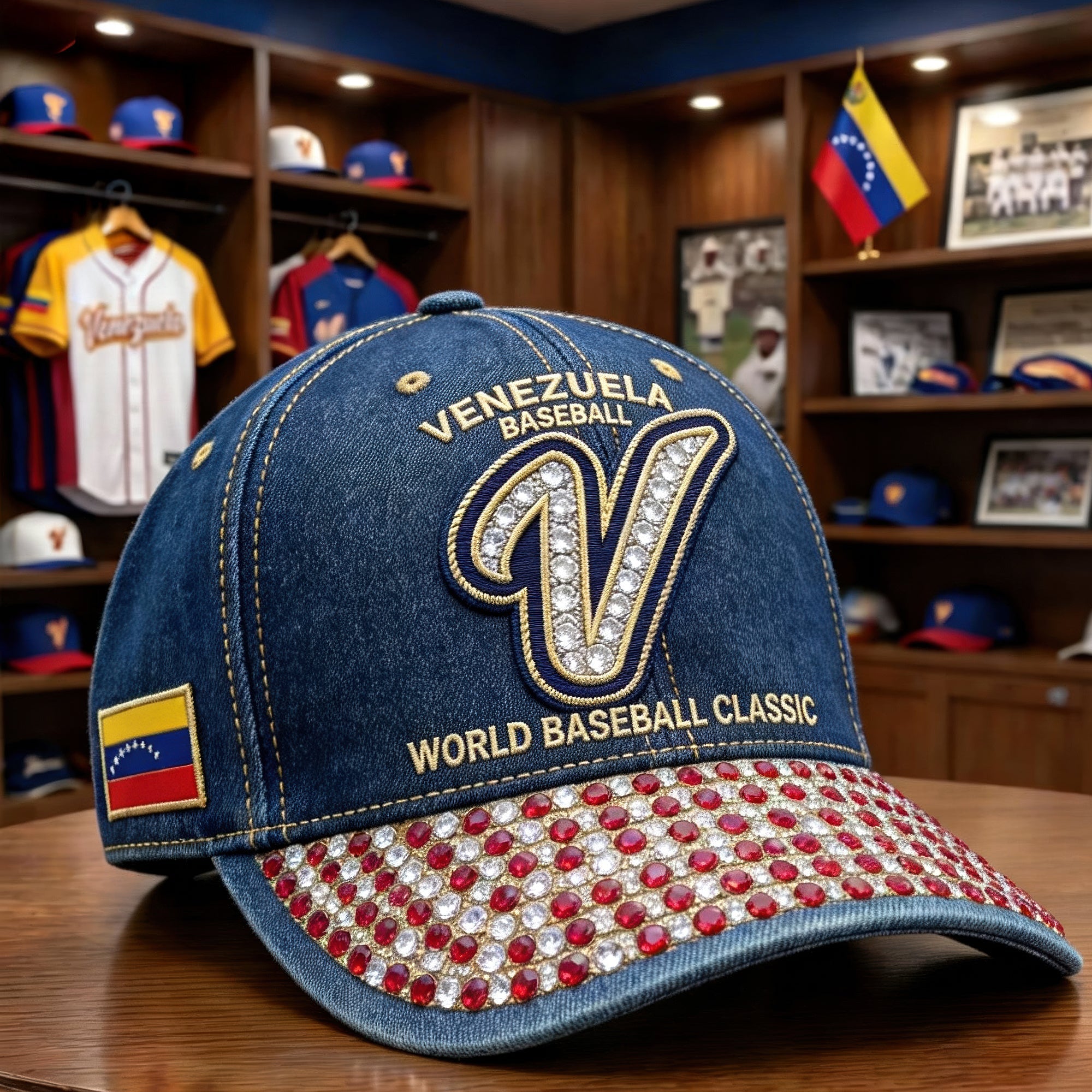 ‘Celebrate Every Game!’ Venezuela Baseball Classic Cap - Personalize Your Gift for Baseball Lovers Caps PopCulturePrints