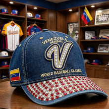 Load image into Gallery viewer, ‘Celebrate Every Game!’ Venezuela Baseball Classic Cap - Personalize Your Gift for Baseball Lovers Caps PopCulturePrints
