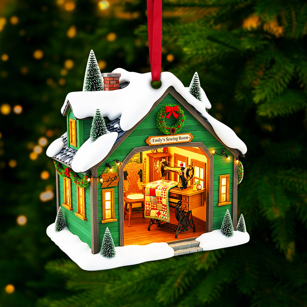 Sewing Room Christmas Ornament - A Heartwarming Personalized Gift for Sewing Lovers Ornament PopCulturePrints