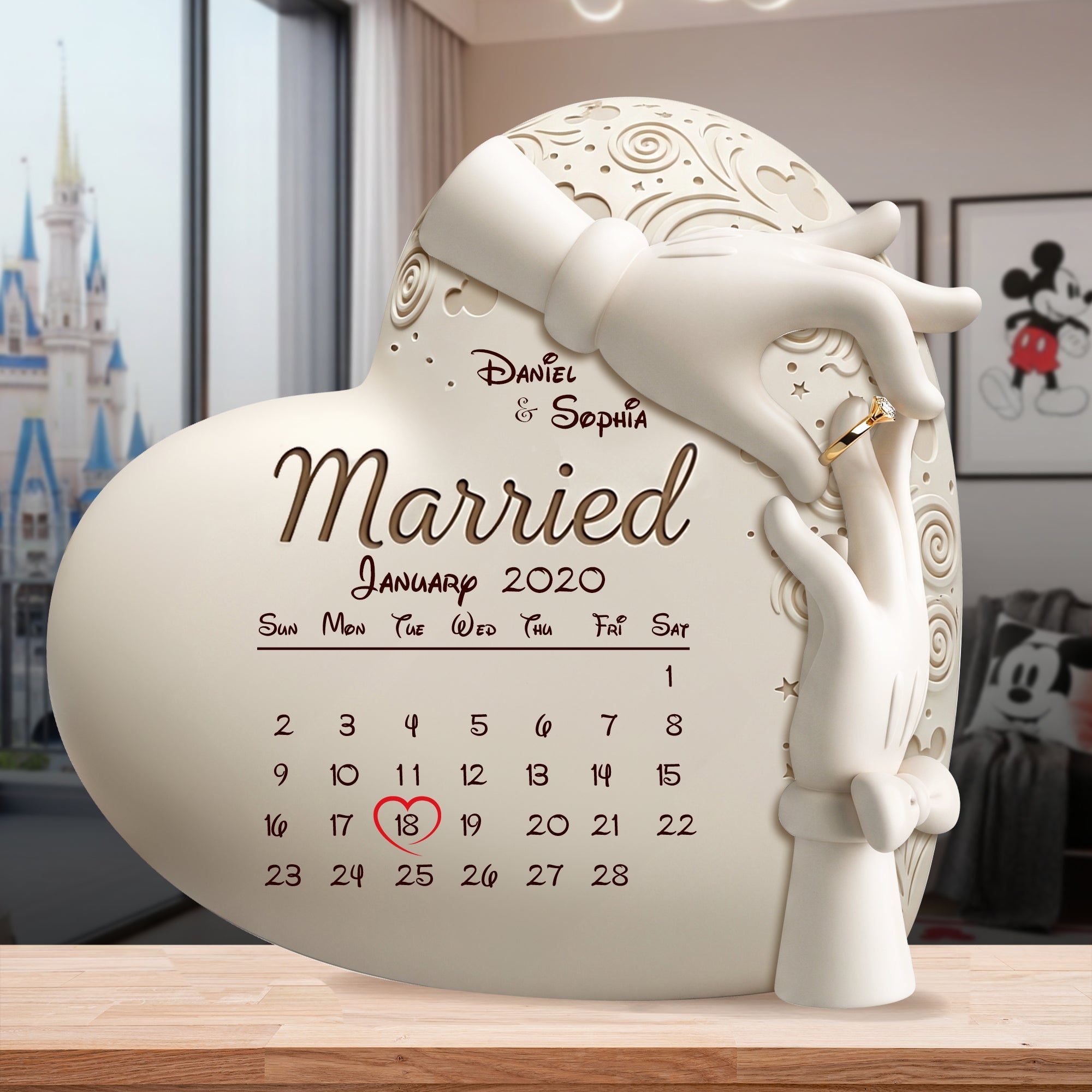 Celebrate Your Love - Personalized Married Couple Acrylic Plaque - Unique Anniversary Gift for Couples Shaped Plaques PopCulturePrints