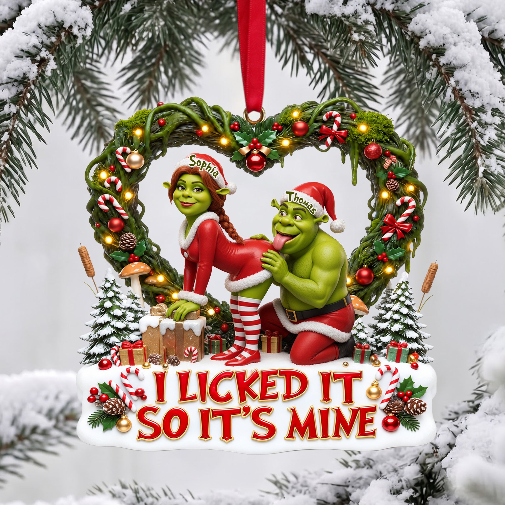 I Licked It So It's Mine - Playful Couple Acrylic Ornament Ornament PopCulturePrints