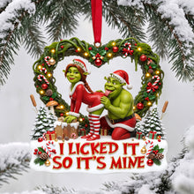 Load image into Gallery viewer, I Licked It So It's Mine - Playful Couple Acrylic Ornament Ornament PopCulturePrints
