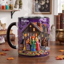 Load image into Gallery viewer, “Spooktacular Sips Await!” - Macabre Spell Sisters Coffee Mug - Personalized Gifts for Halloween
