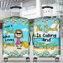 Load image into Gallery viewer, Personalized Beach Lover Suitcase Cover
