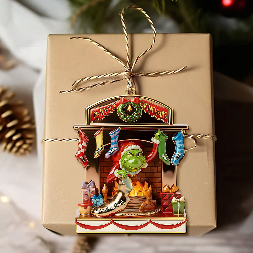 Merry Grinchmas Family Stockings Acrylic Ornament - Personalized Christmas Gift for Family and Friends Ornament PopCulturePrints