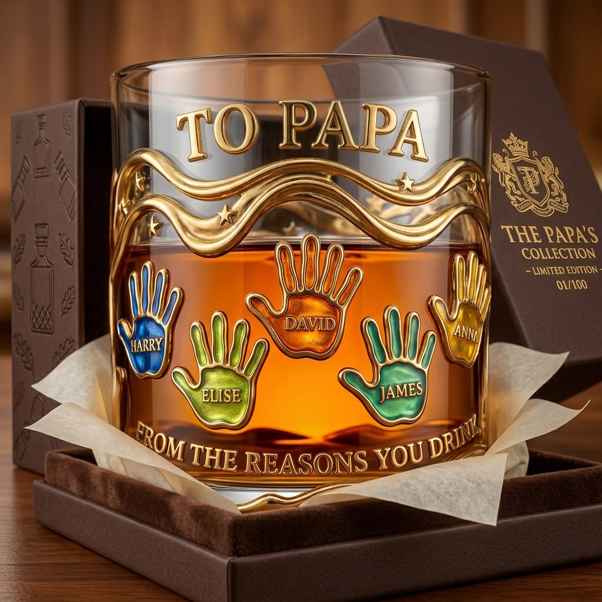 "To Papa, From the Reasons You Drink" - Personalized Glass Mug - Gift for Dad & Grandpa Glass PopCulturePrints