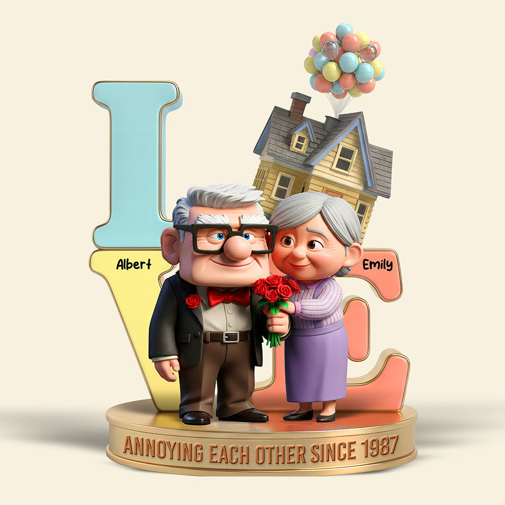 "Annoying Each Other Since 1987" - Personalized Acrylic Plaque for Couples - Unique Gift for Weddings, Anniversaries, and Special Occasions Shaped Plaques PopCulturePrints