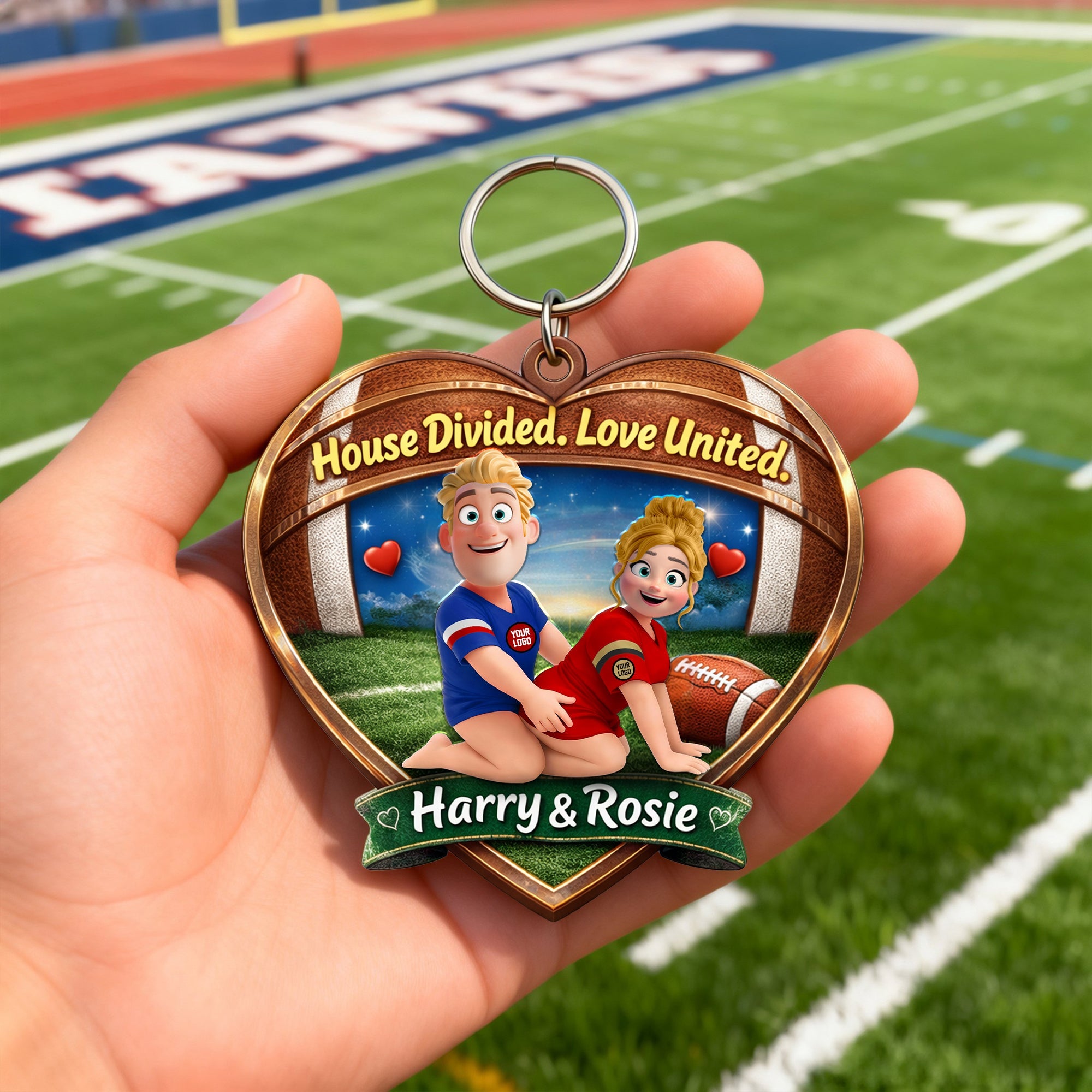 Flirty Game Day Couple Keychain - A Personalized Gift for Sporty Couples Keychains PopCulturePrints