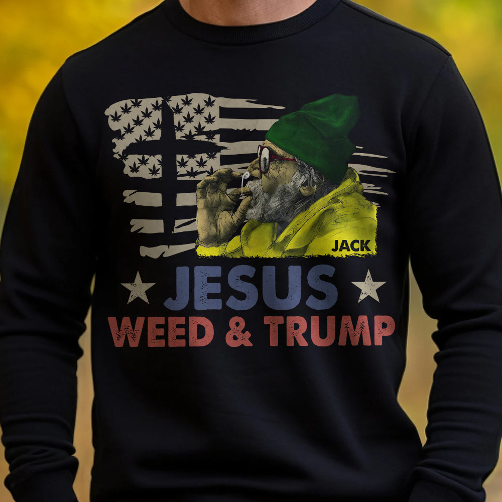 Jesus Weed & Trump Graphic T-Shirt