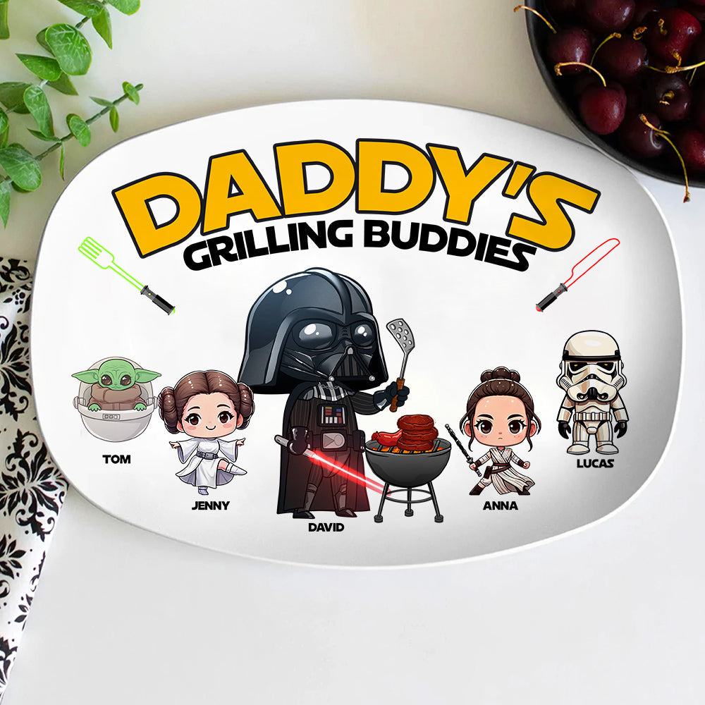 Personalized Star-Inspired Grilling Plate for Dad Plates PopCulturePrints