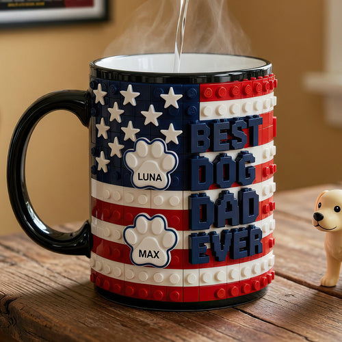 Best Dog Dad Ever Magic Coffee Mug - Personalized Gift for Dad & Grandpa Coffee Mug PopCulturePrints
