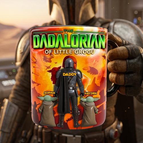 “The Dadalorian of Little Grogu” - Personalize Your Magic Mug - Perfect Gift for Dad, Grandpa, and More Coffee Mug PopCulturePrints