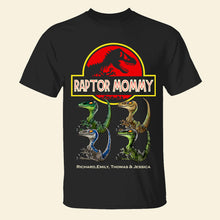 Load image into Gallery viewer, &quot;Raptor Mommy, a unique expression of love&quot; - Personalized Dinosaur Mom Shirt Shirts PopCulturePrints
