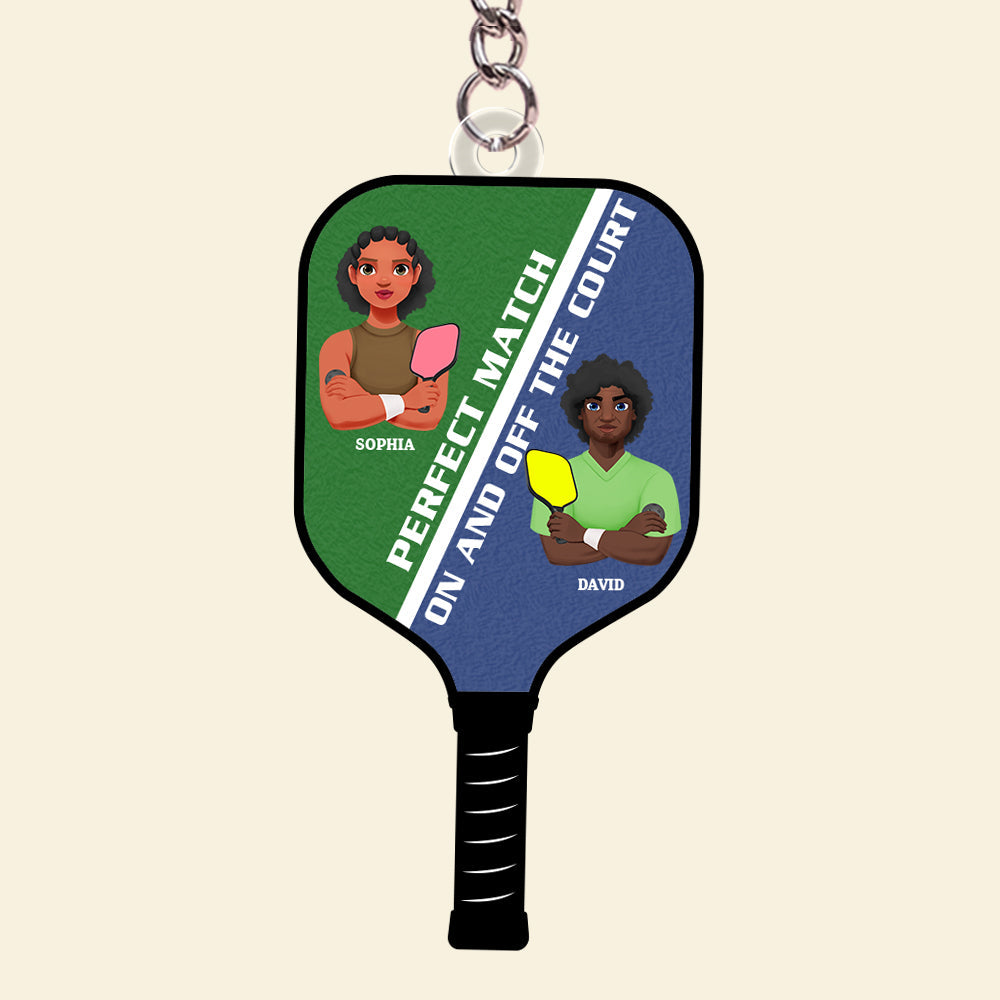 Personalized Pickleball Couple Keychain - Perfect Match Gift Keychains PopCulturePrints