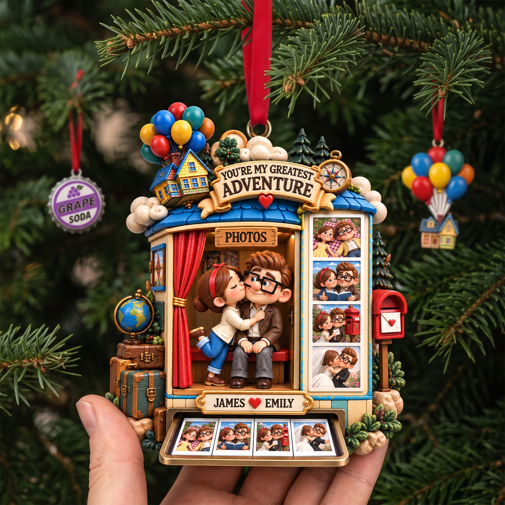 You're My Greatest Adventure - Adventurous Couple Photo Booth Ornament