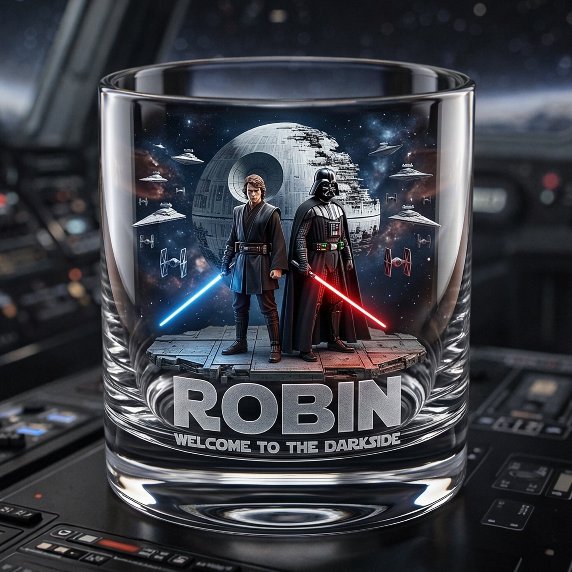 Engage in a Galactic Journey - Space Adventure Round Glass - Personalized Gifts for Sci-Fi Lovers Glass PopCulturePrints