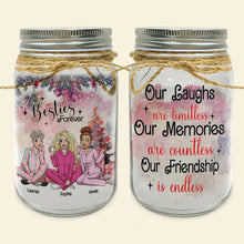 Load image into Gallery viewer, Personalized Besties Forever Mason Jar Light - Christmas Gift Drink Jar PopCulturePrints
