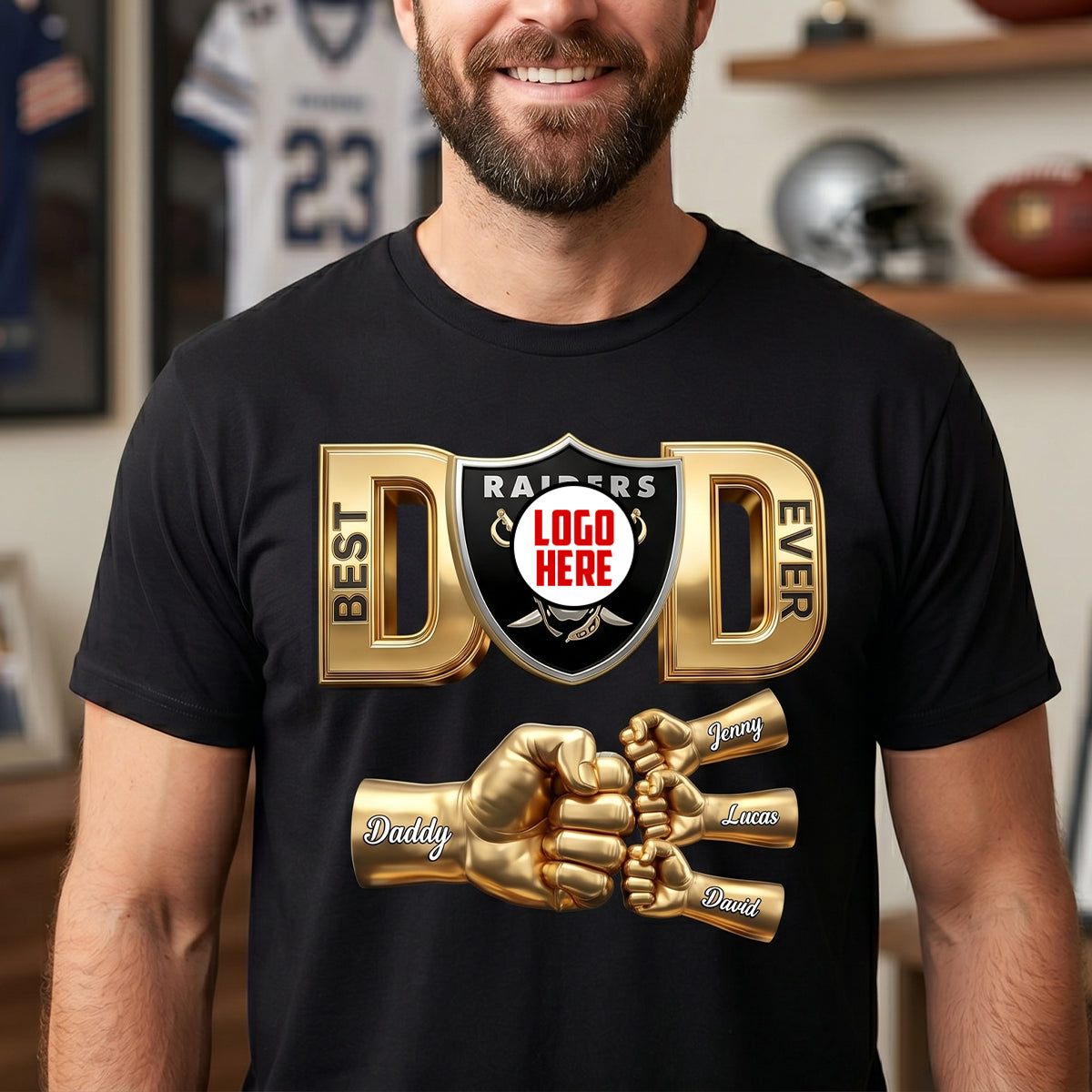 One Dad To Rule Them All - Personalized Glass Mug for Father's Day Shirts PopCulturePrints