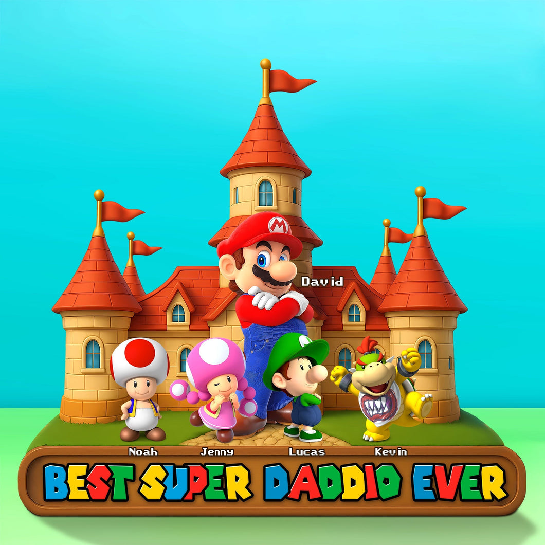 Best Super Dad Ever - Personalized Acrylic Plaque for Dad Shaped Plaques PopCulturePrints