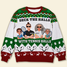 Load image into Gallery viewer, Personalized Family Tennis Christmas Sweater
