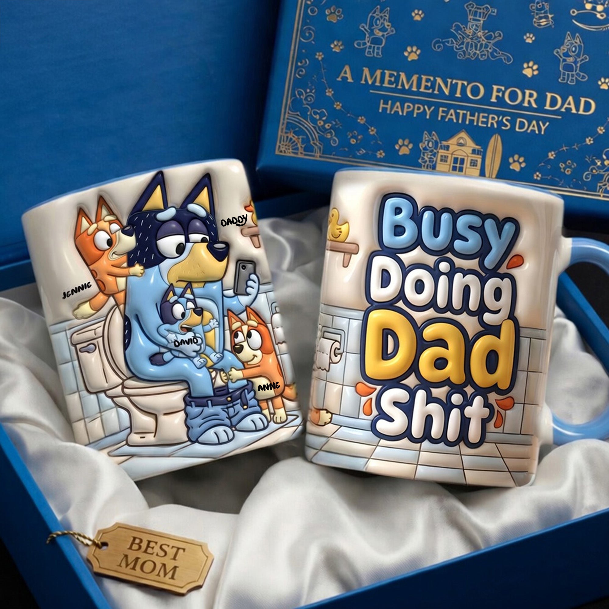 "Busy Doing Dad Shit" - Fun Personalized Coffee Mug for Dads - Perfect Gift for Father's Day, Grandpa, and Any Dad Coffee Mug PopCulturePrints