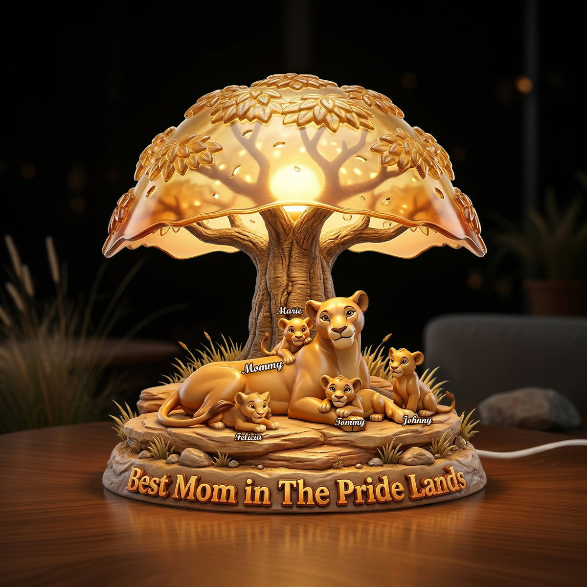 Best Mom in The Pride Lands - Personalized Acrylic Light Box - Perfect Gift for Mom and Grandma Light Box PopCulturePrints
