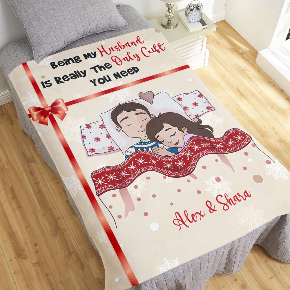 Customized Couple's Christmas Blanket | Perfect Valentine's Day Gifts for Winter Blanket PopCulturePrints