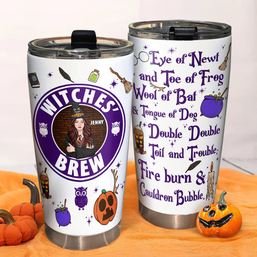 Personalized Witches' Brew Tumbler - Witch Lover's Halloween Gift Tumbler Cup PopCulturePrints
