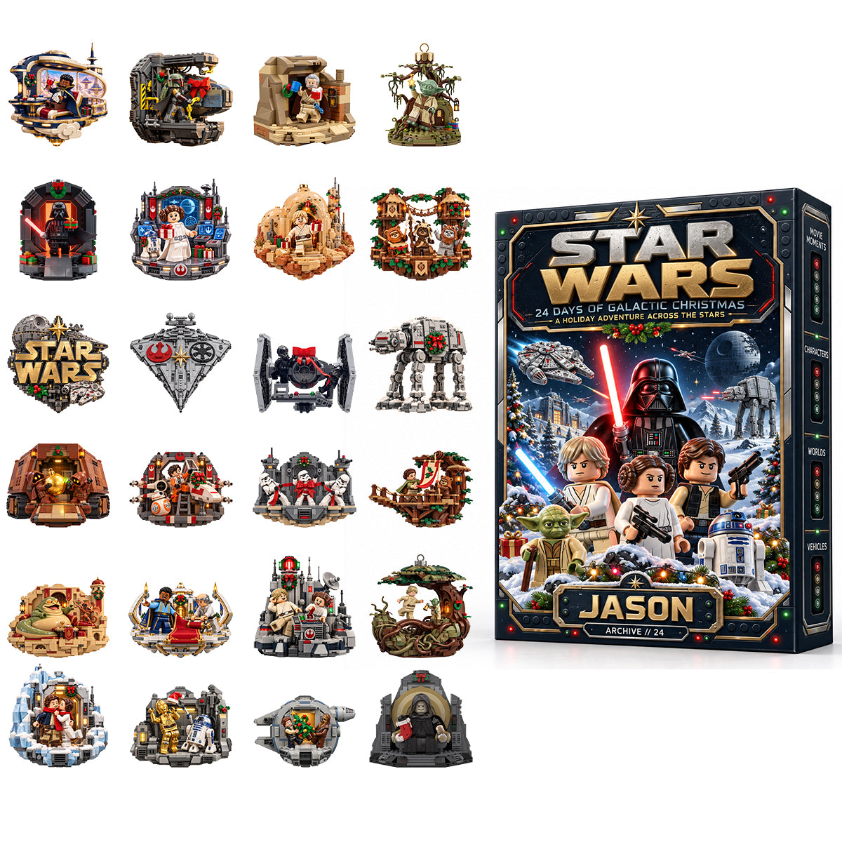 "A Galactic Adventure Awaits!" - Legend Cosmic Art Advent Calendar Blind Box Ornaments - Personalized Gifts for Star Wars Fans Advent Calendar PopCulturePrints