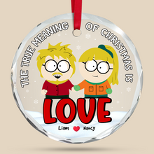 Load image into Gallery viewer, Personalized Cartoon Couple Christmas Ornament - Celebrate Love Ornament PopCulturePrints
