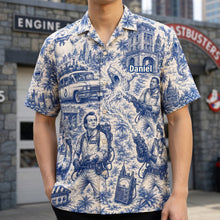 Load image into Gallery viewer, "Unleash Your Inner Ghostbuster!" - Personalized Paranormal Hawaiian Shirt - Custom Gift for Fans of Pop Culture and Ghostly Adventures
