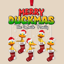 Load image into Gallery viewer, Personalized Family Christmas Duckmas Ornament Ornament PopCulturePrints
