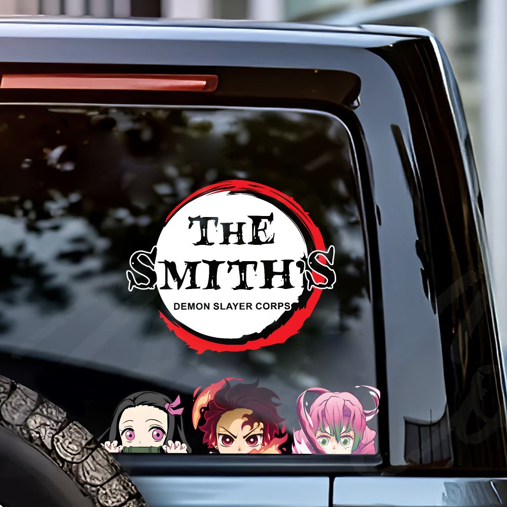 Personalized Demon Slayer Family Car Decal Decal Sticker PopCulturePrints