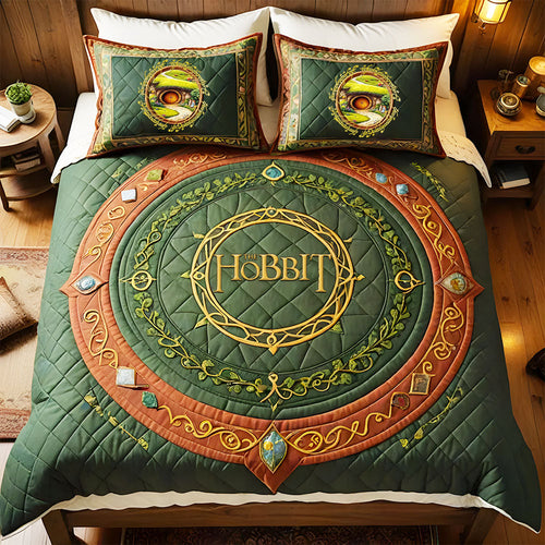 Fantasy-Themed Quilt Bed Set for Movie & Novel Fans - The Hobbit Design Blanket PopCulturePrints