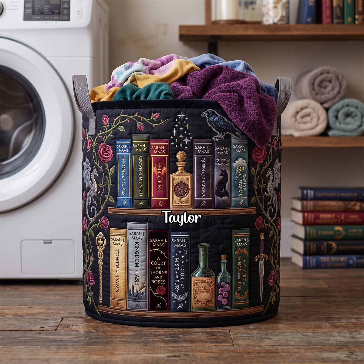 Romantasy Collection Quilted Laundry Basket - Personalized Gifts For Book Lovers 04qhdh130726 Laundry Basket PopCulturePrints
