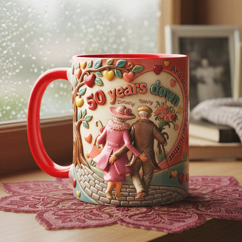 50 Years of Love - Personalized Naughty Old Couple Coffee Mug Coffee Mug PopCulturePrints