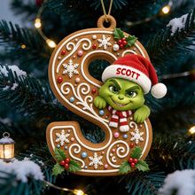 Load image into Gallery viewer, “Spread Holiday Cheer with Personalized Charm” - Whimsical Character Initial Alphabet Ornament - Personalized Christmas Gift
