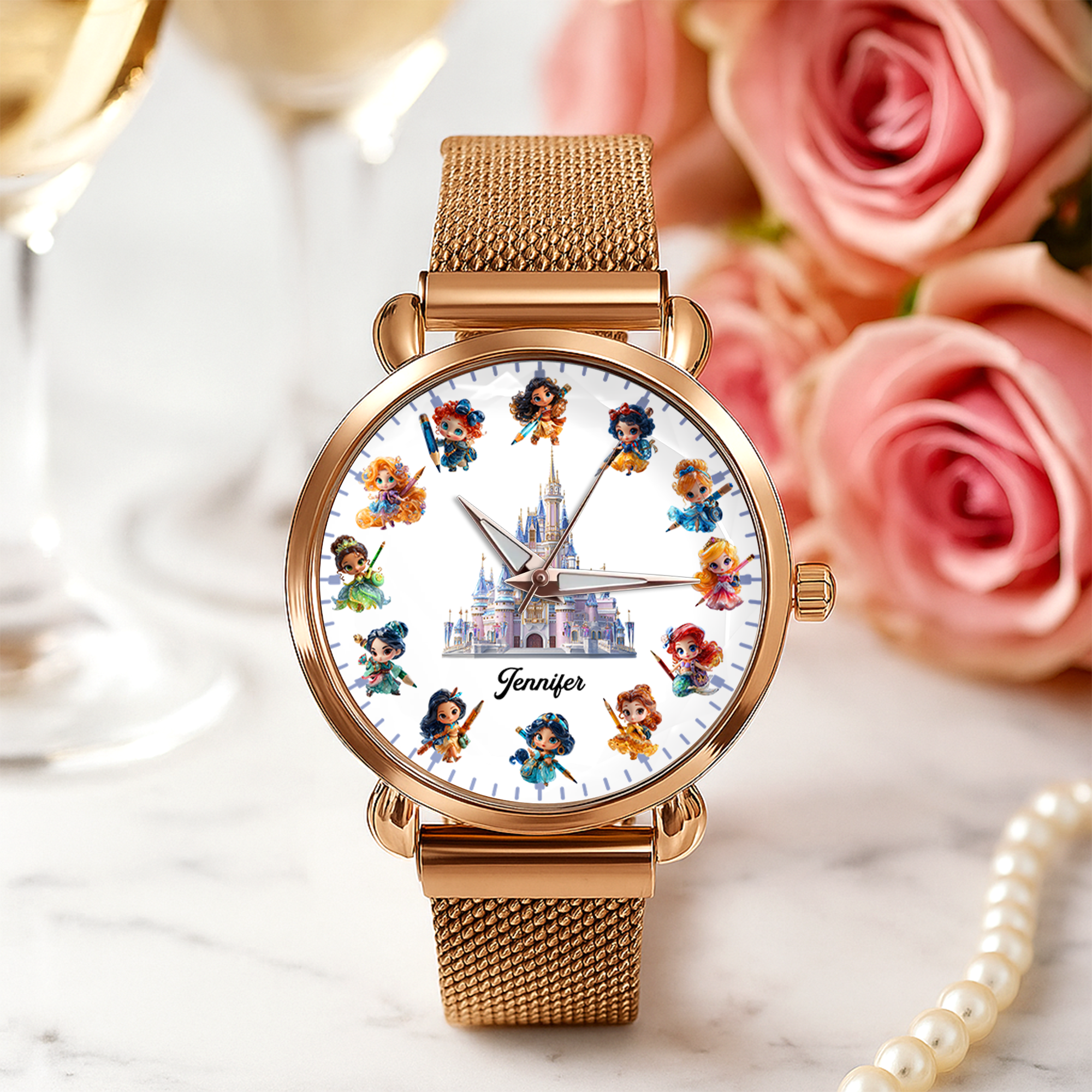 Time to Shine! Personalized Princess Fans Quartz Watch - Custom Gift for Her Quartz Watch PopCulturePrints