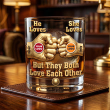 Load image into Gallery viewer, Rival Teams Love: Personalized Sport Round Glass – Perfect Gift for Couples Who Cheer Together
