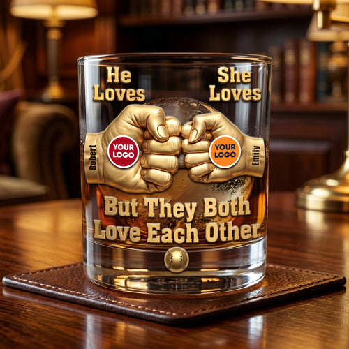 Rival Teams Love: Personalized Sport Round Glass – Perfect Gift for Couples Who Cheer Together Glass PopCulturePrints