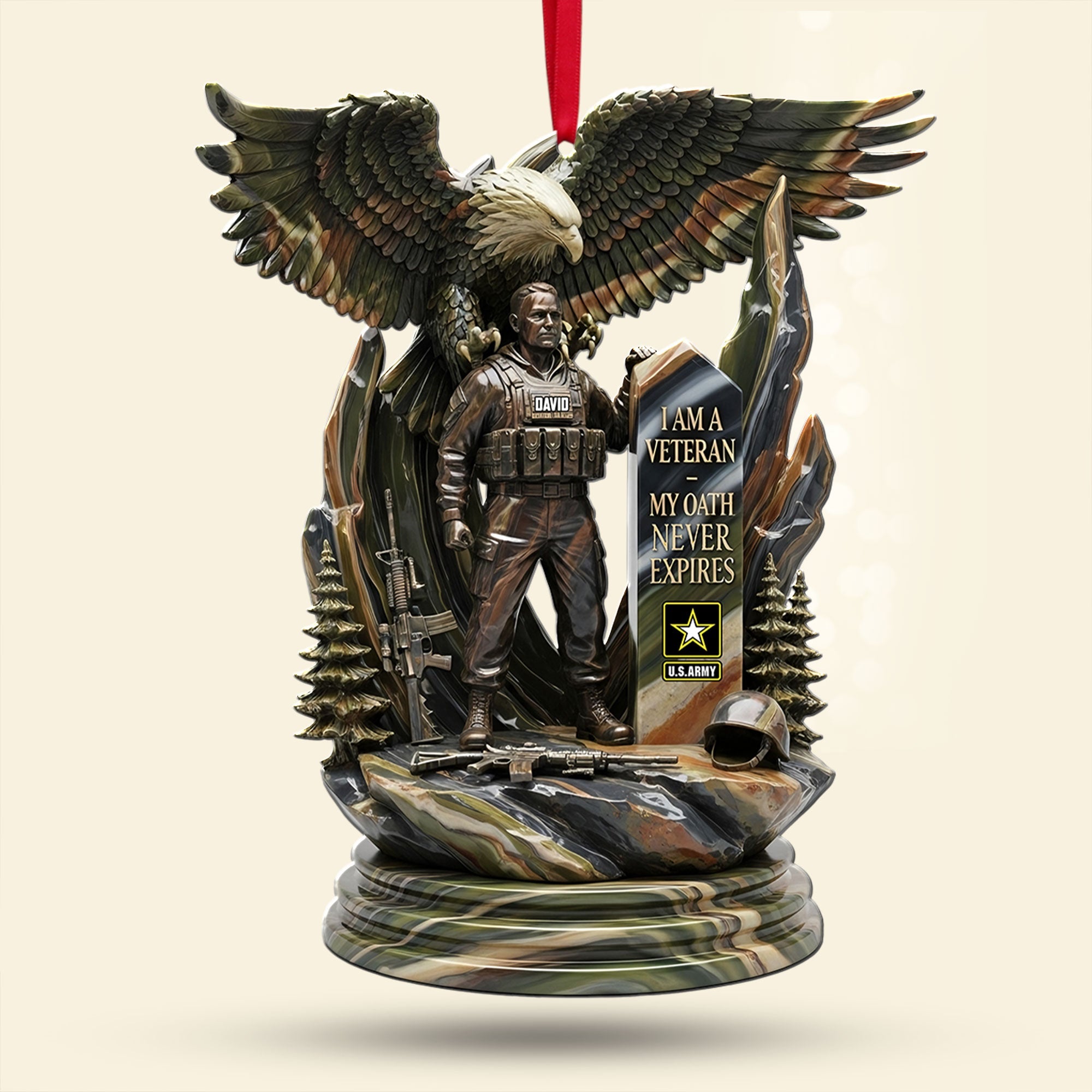 I Am a Veteran - My Oath Never Expires - Personalized Strong Veteran Ornament for Commemorating Heroes Ornament PopCulturePrints